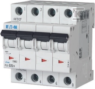 „Eaton“ grandinės pertraukiklis 4P C 25A 6kA AC PL6-C25/4 166523