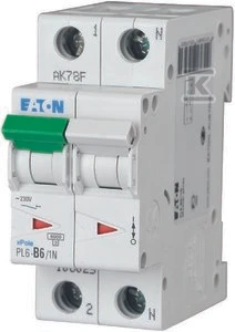 Eaton Grandinės pertraukiklis 1P+N C 6A 6kA AC PL6-C6/1N 106031