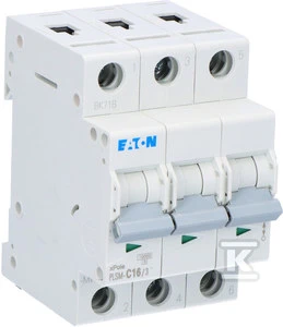 Eaton miniatiūrinis grandinės pertraukiklis PLSM-C16 / 3-MW 3P C 16A 242474