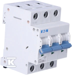 Eaton miniatiūrinis grandinės pertraukiklis PLSM-C20 / 3-MW 3P C 20A 10kA AC - 242475