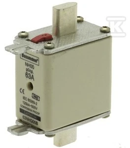 Eaton Insert NH00 63A 500V gL/gG dvigubas indikatorius (63NHG00B)