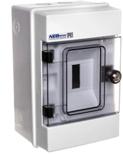 Elektro Plast 36.05 Hermetiškas modulinis skirstomasis skydas (500V AC, 1000V DC) 1x4 su užraktu, montuojamas ant paviršiaus IP65 RH-4/Z 36.05