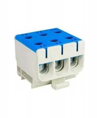 Elektro Plast 48.350 3 polių paskirstymo-šakos blokas AL/CU 3x50mm2 mėlynas plokščias montavimas ir TH bėgis WLZ35/3x50/n 48.350
