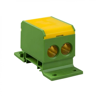 Elektro Plast 48.44 Paskirstymo blokas 2x4-70mm2/2x4-50mm2/1x4-25mm2 geltona ir-žalia plokščias ir bėginis montavimas TH DB6-Z 48.44
