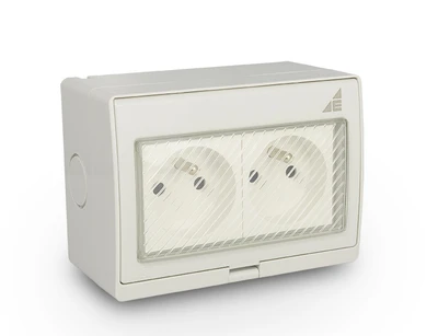 Elektro Plast 55.35 Lizdas dvigubas paviršius G2N IP55 AQUA55 55.35