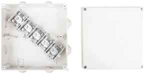 Elektro Plast Nasielsk 0232-00 Hermetiška dėžutė be išvado PK-8 196x196x78mm su gnybtu 5x35mm2 IP55 balta 0232-00