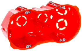 Elektro Plast Nasielsk 0286-00 Dėžutė su antgaliais 2x60mm su raudono varžtais PK-2x60 0286-00
