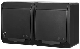Dvivietis kištukinis lizdas ELEKTRO-PLAST HERMES, IP44