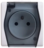 Elektro Plast Nasielsk 1021-01 Hermes2 Hermetiškas lizdas viengubas su/u su dūmų sklende 16A IP44 balta 1021-01