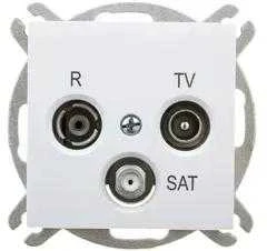 Elektro Plast Nasielsk 1453-10 Sentia RD/TV/SAT antenos lizdo antgalis be rėmelio IP20 baltas 1453-10