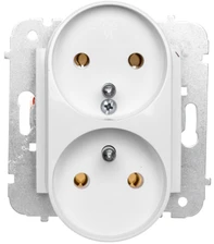 Elektro Plast Nasielsk 1743-10 CARLA Lizdas podwójne su/u balta 1743-10