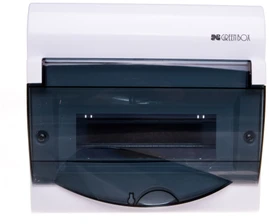 Elektro Plast Nasielsk Elektro-Plast Moduliniai skirstomieji įrenginiai 1 x 8+2 paviršiuje montuojami Žalias BOX RN dūmų permatomos durys N+PE IP40 (2352-01)