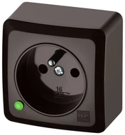 Elektro Plast Nasielsk Elektro-Plast BERG Vienvietis n/t lizdas 2P+Z 16A ruda 3733-05