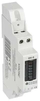 1 Fazowy 1 fazės analoginis elektros energijos suvartojimo indikatorius, 40A, 1 modulis, DIN TH-35mm