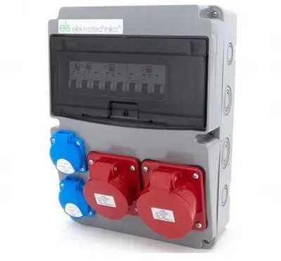 Els Elektrotechnika 11NO22C11C11C Statybiniai skirstomieji įrenginiai 32A/5P + 16A/5P + 2*GS 230V + apsaugos, 11NO22C11C11C