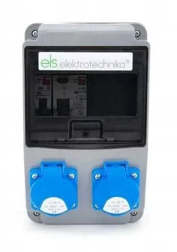 Els Elektrotechnika 6NO21C00F Statybinis skirstomasis skydas, sodas 2*GS 230V + apsaugos + diferencialas, 6NO21C00F