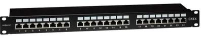 EMITERNET Panel 19″ 24xRJ45 STP cat.6 (1U) with shelf EMS/PPFA674EKS248C6