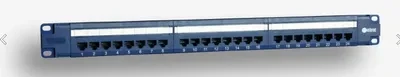 EMITERNET PANEL 19″, 24XRJ45 UTP CAT.6 (1U) WITH SHELF, Mėlynas (POE)