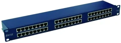 EMITERNET PANEL 19", 48XRJ45 STP CAT.6 (1U) WITH SHELF, Mėlynas
