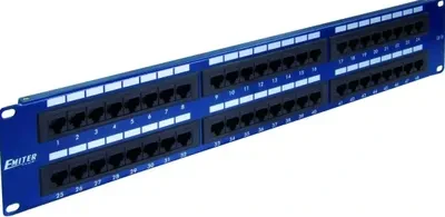 EMITERNET PANEL 19", 48XRJ45 UTP CAT.5E (2U) Mėlynas DCN/PPFA652K488C5E