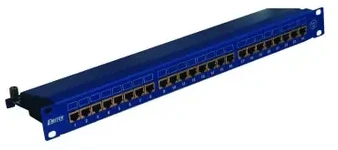 EMITERNET Panel 19″, 24xRJ45 STP cat.6 (1U) with shelf, mėlynas DCN/PPFA674EKS248C6