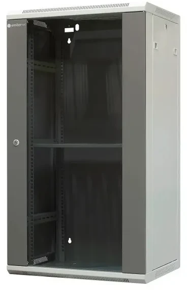 EMITERNET Atskira pakabinama spintelė 19" 22U, skardos/stiklo durys, 600×450×1083mm plotis/gylis/aukštis EM/AP6422