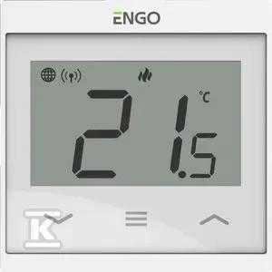 ENGO Controls E55-W temperatūros reguliatorius 55x55 rėmeliui, 230V, baltas, internetinis, Wi-Fi