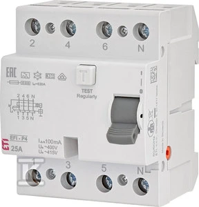 Eti-Polam RCD 4P 25A 0.1A EFI-P4 A 25/0.1 002061521