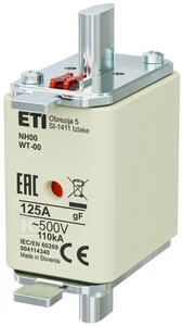 ETI Įdėkite NH00/WT-00 GF 125A/500V