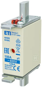 ETI Įdėkite NH000 GG 100A/400V