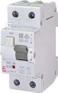 Srovės nuotėkio rėlė ETI KZS-2M, 2P, 16 A, 230 V, 30 mA