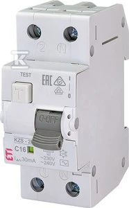 Srovės nuotėkio rėlė ETI KZS-2M, 2P, 16 A, 230 V, 30 mA