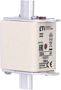 ETI Shumee KOMBI NH00 saugiklis gG 32A / 500V 004182208 / 3vnt. /
