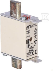 Eti-Polam KOMBI saugiklis NH00C 10A gG/gL 500V WT-00C (004181204)