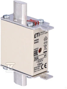 ETI NH000 GG 20A/500V WKŁADKA TOP. KOMBI