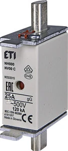 ETI NH000 GG 25A/500V WKŁADKA TOP. KOMBI