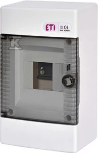 ETI Modulinis skydas ECT4PT, 4 modulių virštinkinis skaidr. IP40