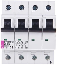 Eti Polam 002136718 Grandinės pertraukiklis 3P+N C 25A 10kA AC ETIMAT10 002136718