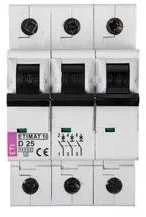 Eti-Polam miniatiūrinis grandinės pertraukiklis ETIMAT10 3P D 25A 10kA AC - 002155718