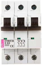 „Eti-Polam“ grandinės pertraukiklis 3P D 63A 6 kA AC ETIMAT10 (002155722)