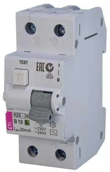 Eti Polam 002173222 Diferencialinis automatinis jungiklis 2P 10A C 0.03A, A tipo KZS-2M 002173222