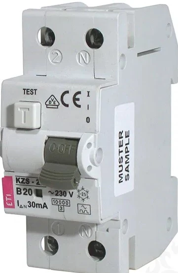 Srovės nuotėkio rėlė ETI KZS-2M, 2P, 16 A, 230 V, 30 mA