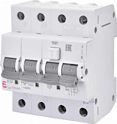 Eti-Polam Liekamosios srovės jungiklis 4P 20A B 0.03A tipo AC KZS-4M 002174005