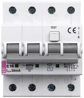 Eti Polam 002174024 Liekamosios srovės pertraukiklis 4P 16A C 0.03A tipas AC KZS-4M 002174024