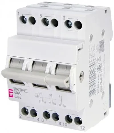 Etipo jungiklis ETI Polam 002421435 trijų padėčių modulinis 40A 3 polių SSQ 340 baltas