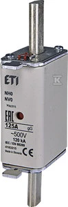 Eti-Polam NH00 saugiklis 125A gF 500V WT-00 (004114340)