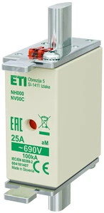 Eti-Polam KOMBI NH00C 25A AM 690V WT-00C saugiklis įdėklas (004181407)