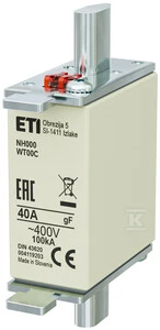 Eti-Polam saugiklio jungtis NH00C 40A gF 400V (004119203)
