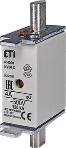 Eti-Polam KOMBI saugiklis NH00C 4A gG / gL 500V WT-00C (004181202)