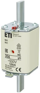 Eti-Polam Saugiklio įdėklas NH1 gG 35A/500V 004184229